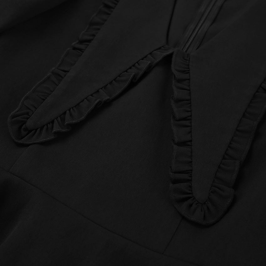 Adira Black Bell-Sleeve Dress