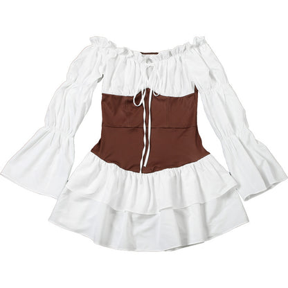 Zyara Contrast Off-Shoulder Dress