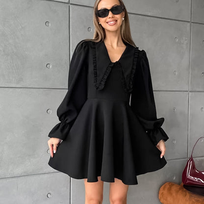 Adira Black Bell-Sleeve Dress