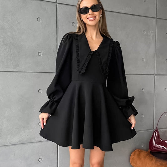 Adira Black Bell-Sleeve Dress