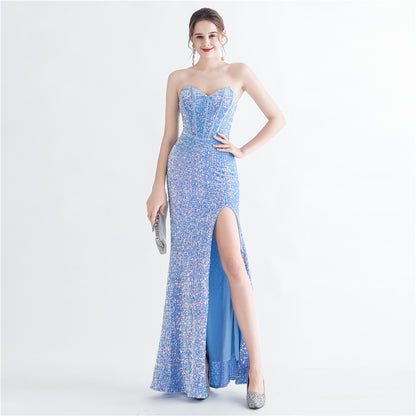 Zelina Sequin Corset Evening Dress