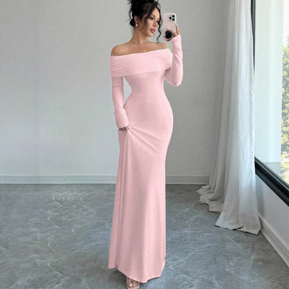 Amara Off-Shoulder Stretch Long Formal Dress