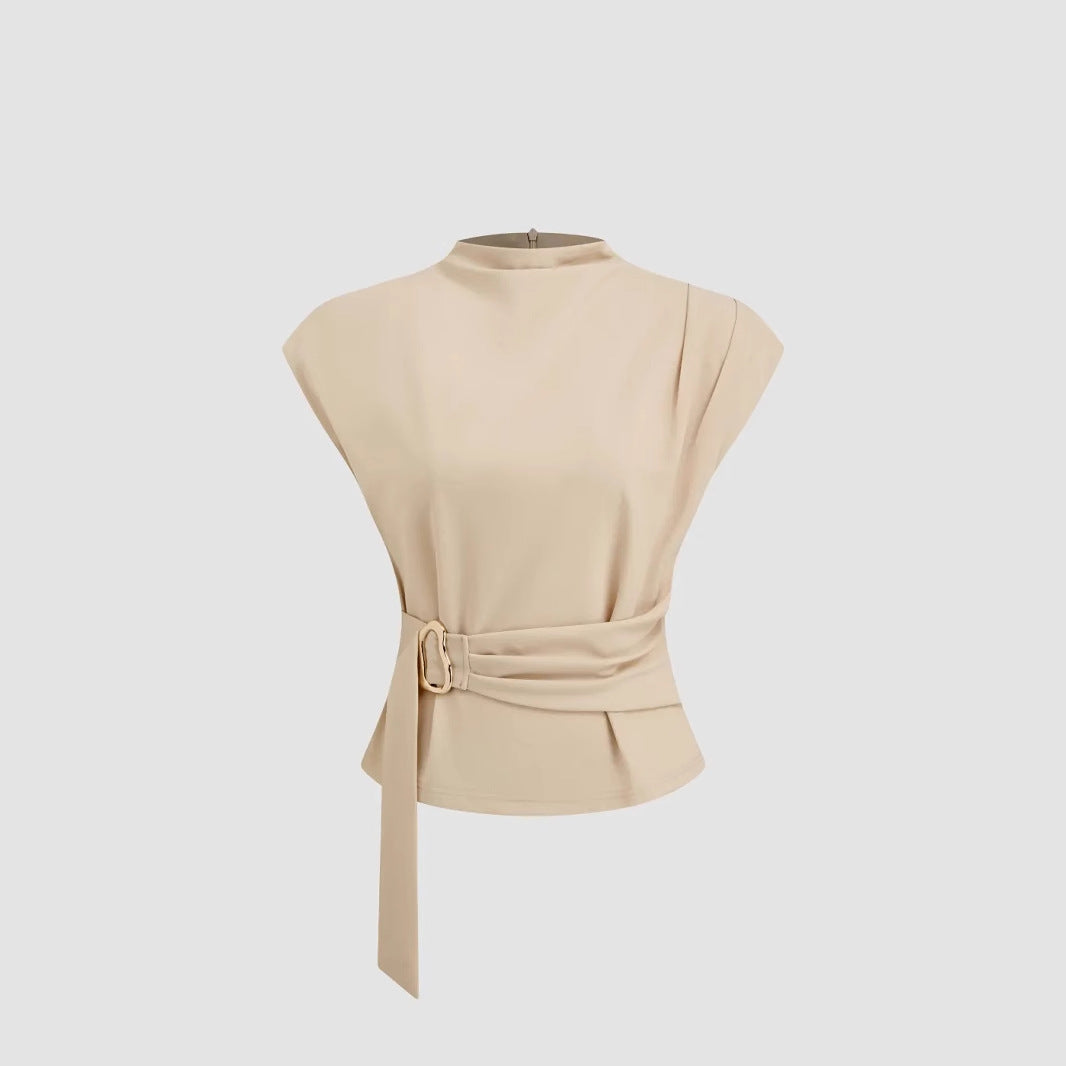 Saniya Cream Button Top