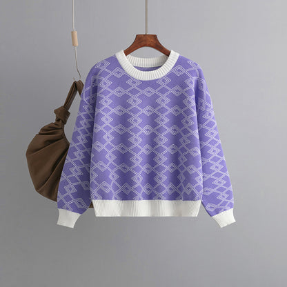 Makena Jacquard Round-Neck Sweater