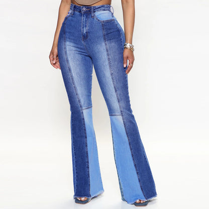 Zyara Dual-Color Patchwork Jeans