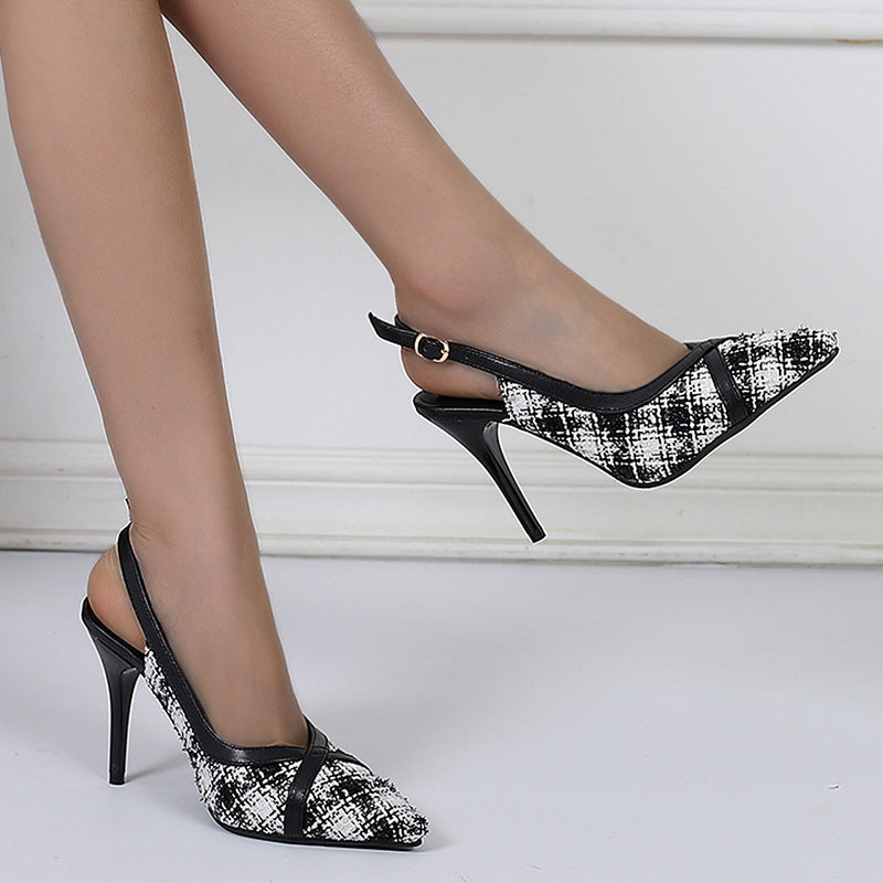 Pantoufles à talons aiguilles Abeni Colorblock