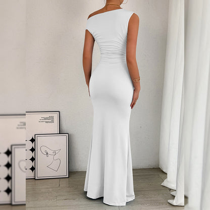 Robe sexy sans manches à col sirène Kito