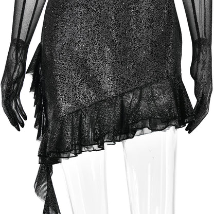 Adanna Silver Mesh Tube Dress