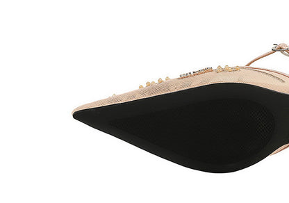 Nayela Floral Lace Stiletto Slippers