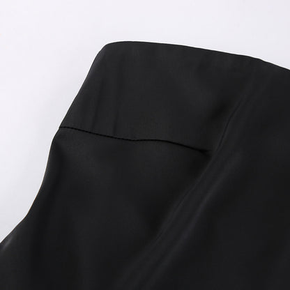 Robe en satin noir Ifunanya