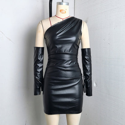 Nolwazi Faux Leather Power Dress