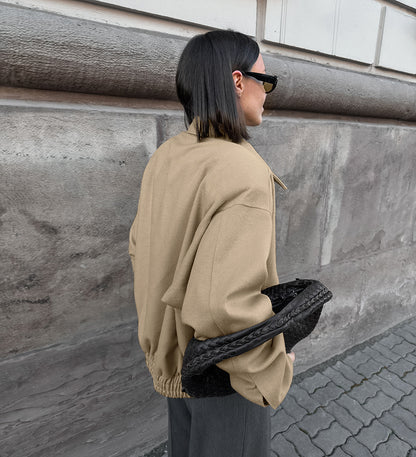 Manteau à revers en laine Ayoka