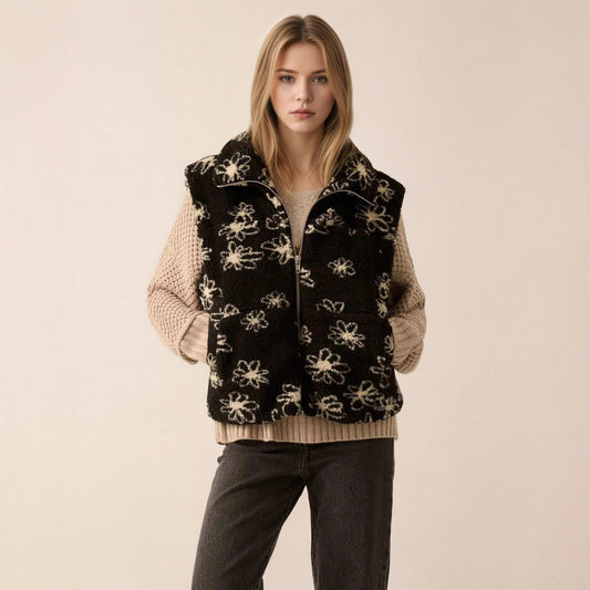 Sefira Floral Shearling Vest