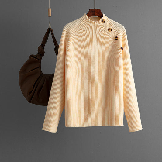 Zainab Half-Turtleneck Button Sweater