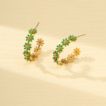 Boucles d'oreilles pendantes florales Amara