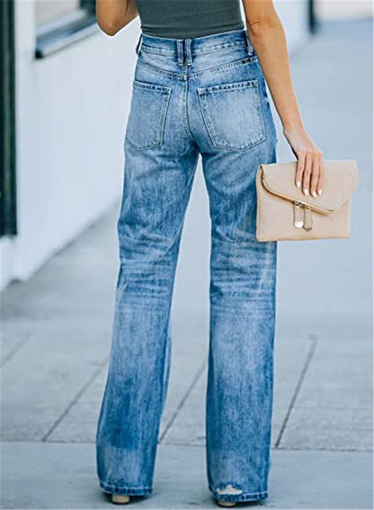 Liyana Summer Washed Hole Jeans