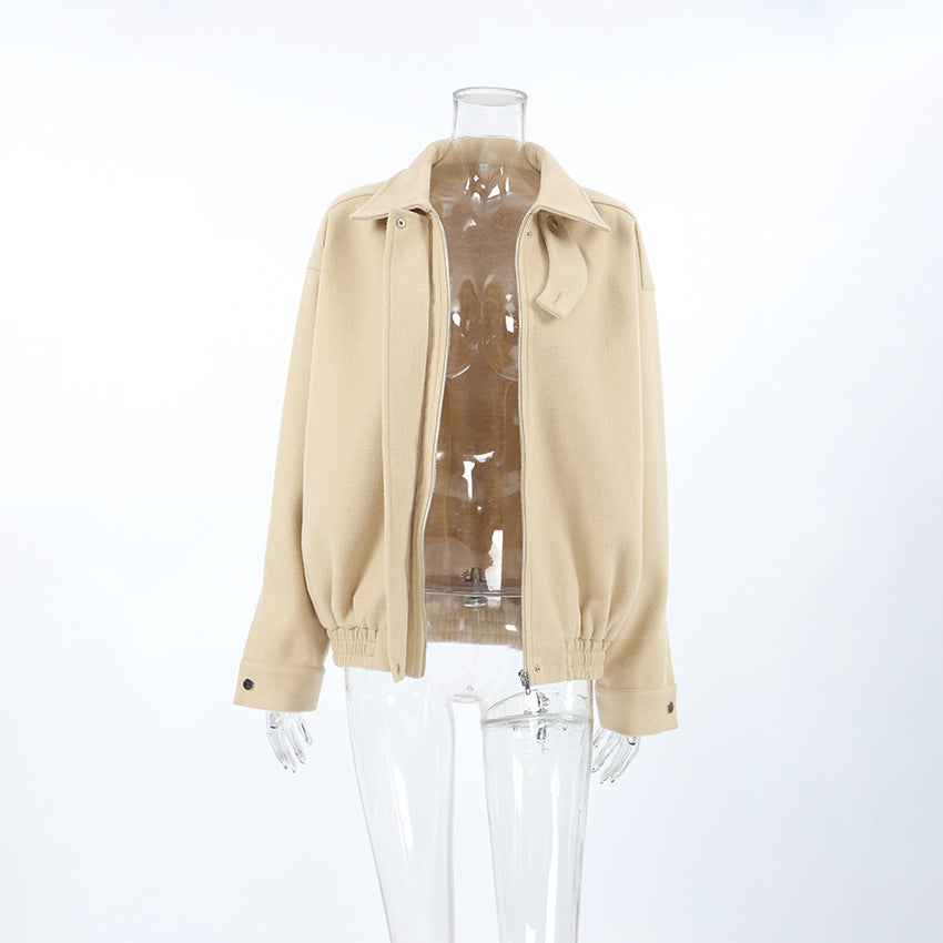 Manteau à revers en laine Ayoka