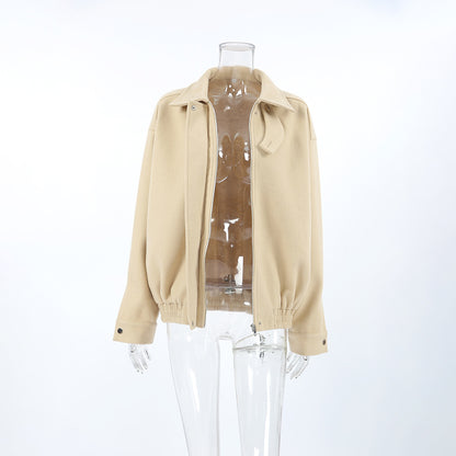 Manteau à revers en laine Ayoka