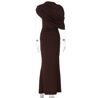 Sorelle Summer Oblique-Shoulder Dress