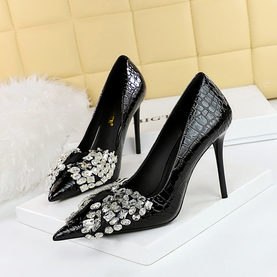 Tendai Rhinestone Bow Stiletto Pumps