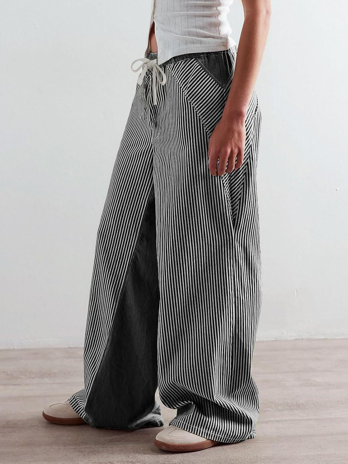 Jean large rayé Alveria