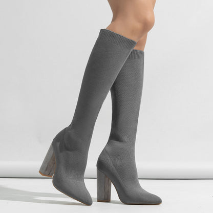 Adanna Knitted Sock Stiletto Boots