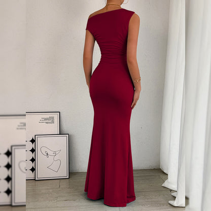 Robe sexy sans manches à col sirène Kito