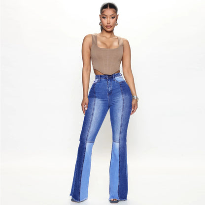 Zyara Dual-Color Patchwork Jeans