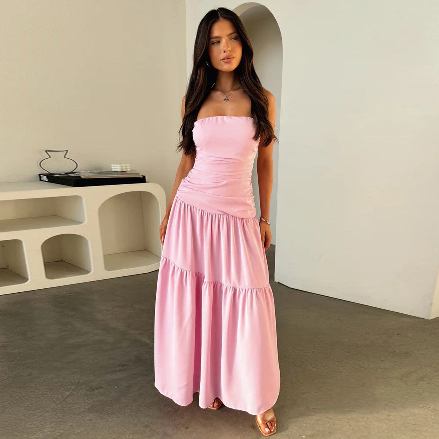 Robe tube plissée Zihana