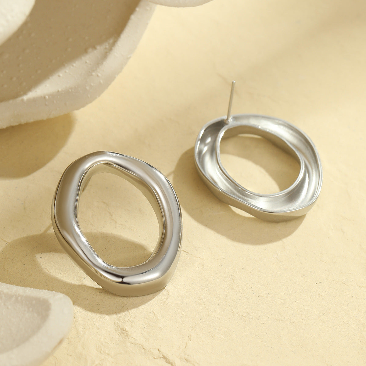Zinaya Irregular Circle Earrings