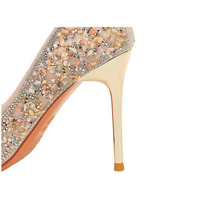 Tahlia Crystal Slip-On Stiletto Pumps
