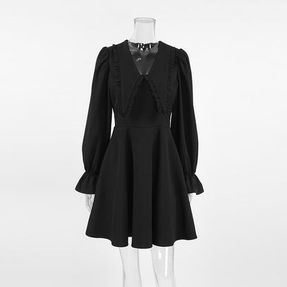 Adira Black Bell-Sleeve Dress