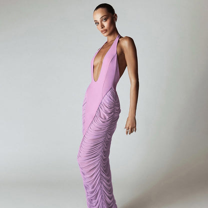 Robe dos nu en maille Sade