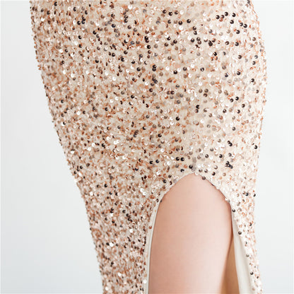 Zelina Sequin Corset Evening Dress