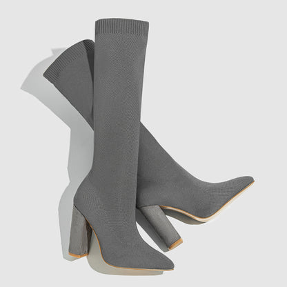 Adanna Knitted Sock Stiletto Boots