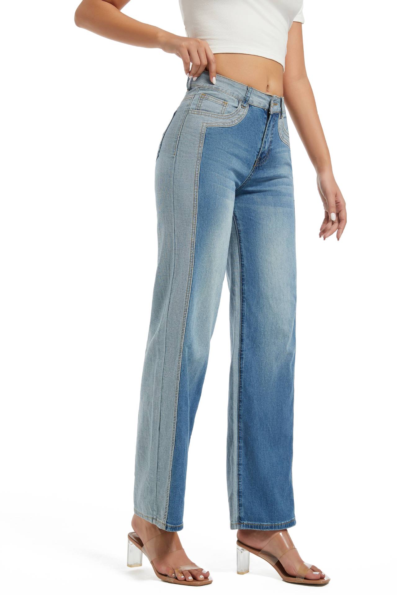 Sade Contrast Mid-Waist Jeans