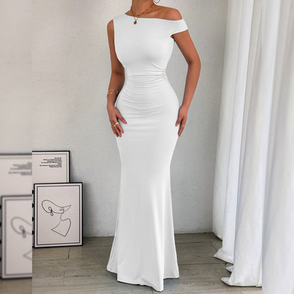 Robe sexy sans manches à col sirène Kito