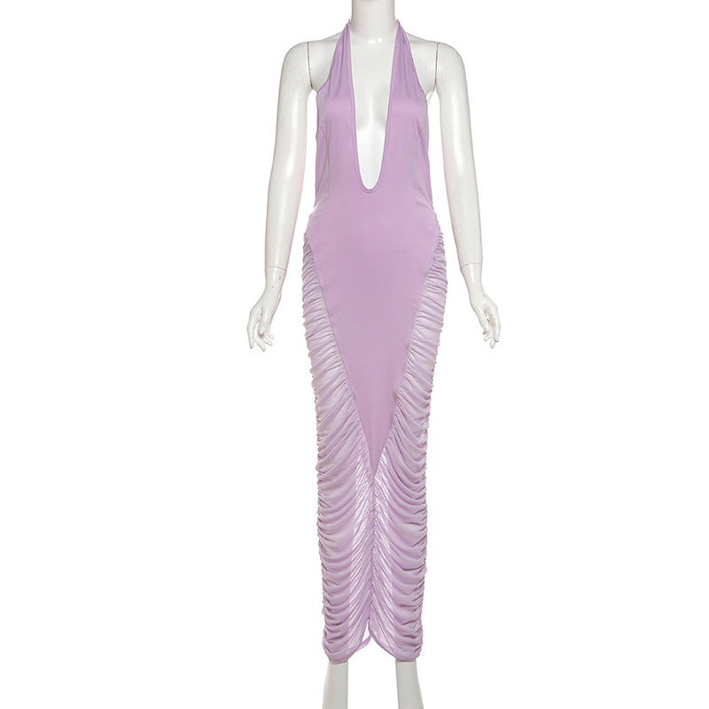 Robe dos nu en maille Sade