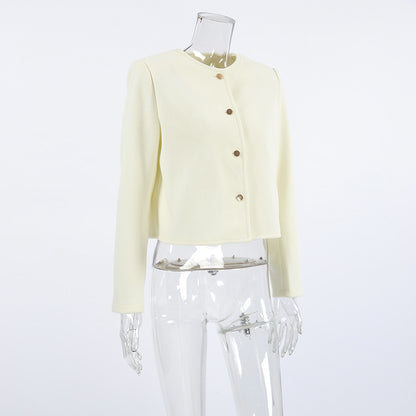 Adesua Apricot Woolen Charm Coat