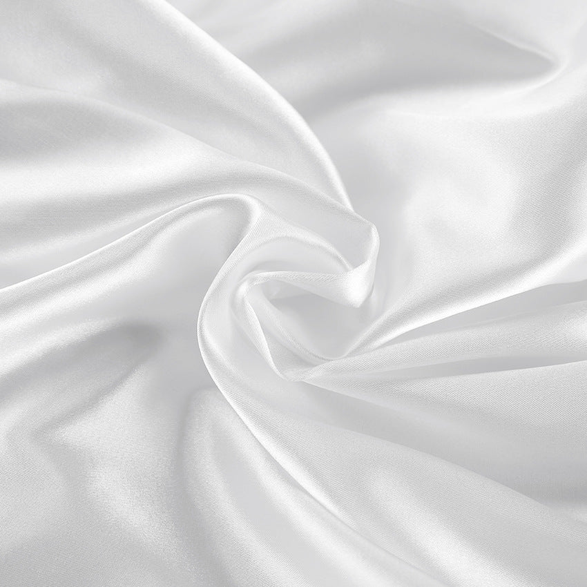 Adanna White Glow Satin Dress