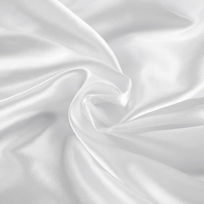 Adanna White Glow Satin Dress