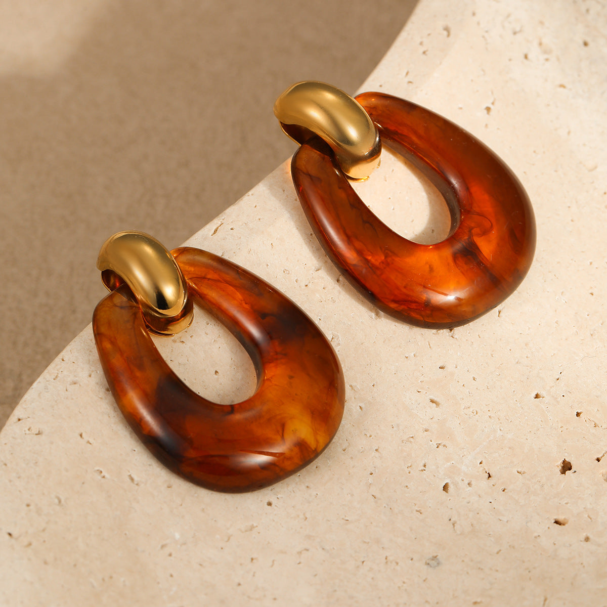 Zinika Retro Geometric Resin Earrings