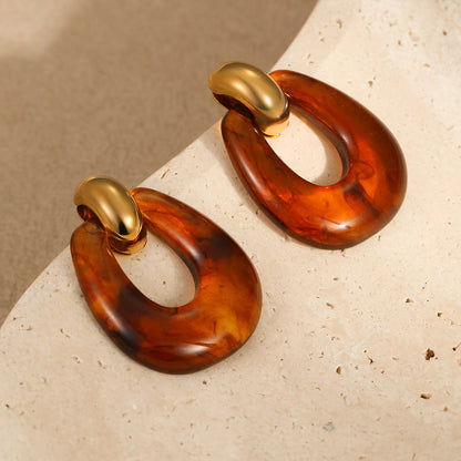 Zinika Retro Geometric Resin Earrings