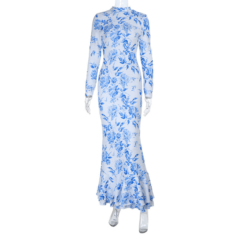 Sefira Printed Fishtail Dress