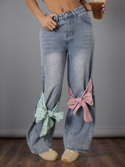 Jean à jambes larges taille haute Zamira Bow