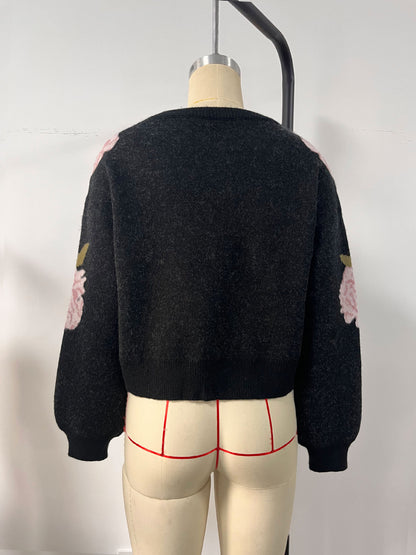 Afiya Floral Knit Sweater