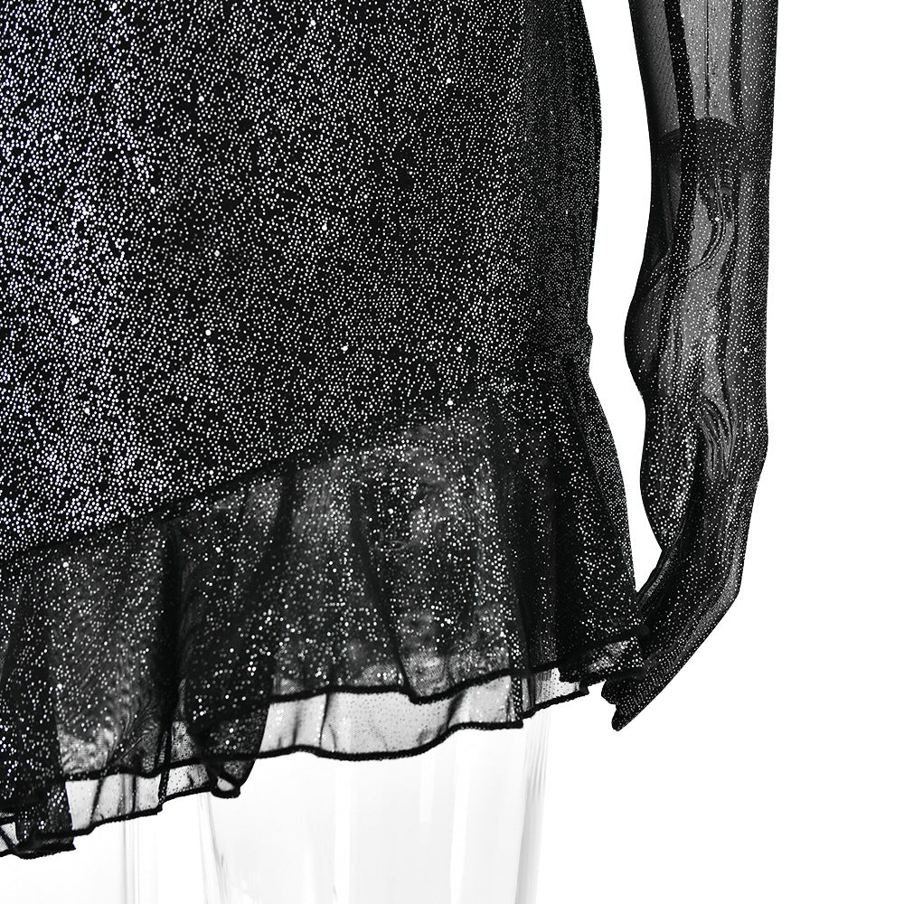 Adanna Silver Mesh Tube Dress