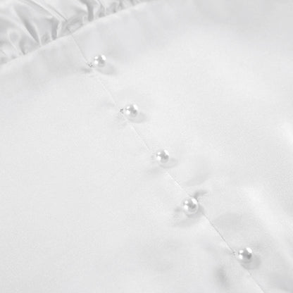 Adanna White Glow Satin Dress