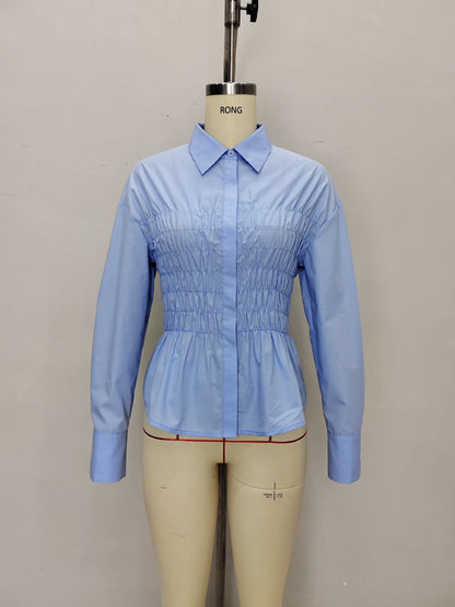 Zyra Pleat Sky Top