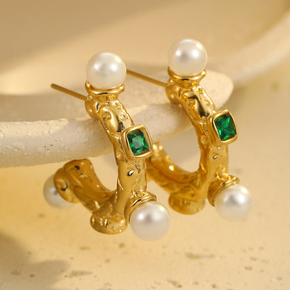 Boucles d'oreilles Zahara Pearl à motif floral
